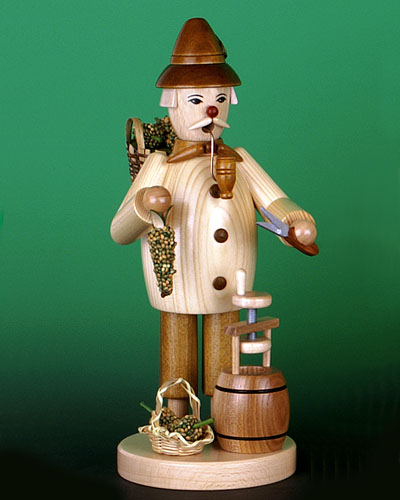 Räuchermännchen Winzer Räuchermann Winzerräuchermann Räuchermänner Erzgebirge Holz Figur Winzerfigur  Weinrebe Räuchermanndeko Wein Rotwein Weißwein Holzfigur Dekoration Winzerdeko Weingeschenk Geschenk für Weinliebhaber